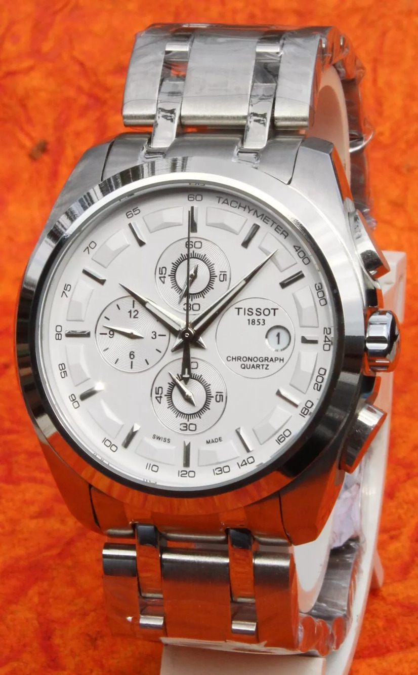 Tissot Couturier Tachymeter Swiss Chronograph Men's Black Dial Wristwatch